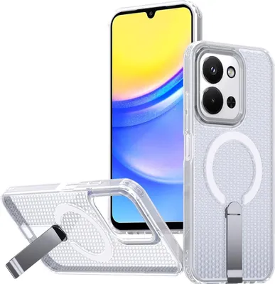Image de Coque rafraîchissante pour Xiaomi Redmi 15C 5G / 4G Hybrid MagSafe & Stand Transparent