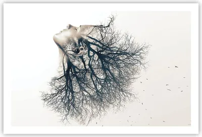 Produktbild von Poster - Poster ohne Rahmen - Mädchen Baum Grafik - 91,5x61 cm - Wand Bild - Wanddeko - Wandbilder - Kunstposter - Wandposter - Bilder - Kunstdruck - Wanddekoration - Wandbild - P2XAA91x61-4354