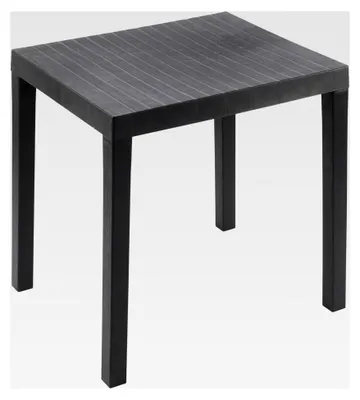 Produktbild von Rechteckiger Gartentisch aus Kunststoff 78 x 65 cm - anthrazit - Campingtisch im klassischen Design - Balkontisch Terrassentisch für den Außenbereich
