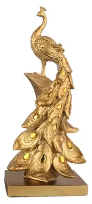 Produktbild von Pfauenornament, Harzskulptur, Dekorative Figur, Heim-, Büro- und Gartendekoration, Künstlerischer Tischakzent A