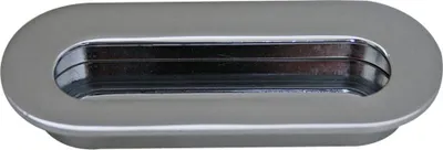 Produktbild von Schiebetürmuschel Chrom matt 96mm Lochabstand Einlassmuschel Schubladengriff