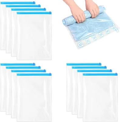 Imagen del producto de Bolsas de vacío para ropa, 50 x 35 cm, 12 unidades, ideales para ahorrar espacio en viajes