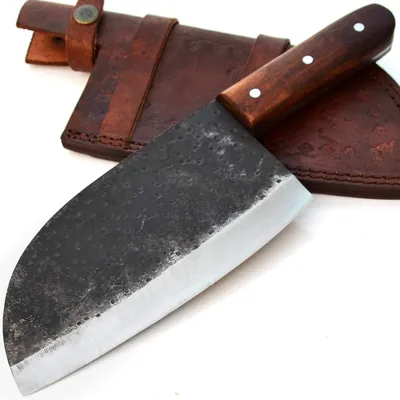 Kochmesser 440C Stahl, 17 cm, Holzgriff, handgefertigt