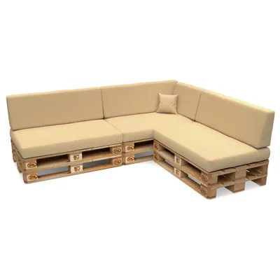 Immagine prodotto di POKAR Cuscini per pallet Cuscini per pallet con rivestimento rimovibile Divano per pallet, Dimensioni: Set di 8, Colore: Beige - Impermeabile