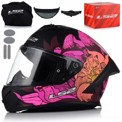 Image de Casque intégral LS2 Rapid III, avec préparation pour Pinlock et visière à fermeture rapide. Casque moto, casque de protection. Norme ECE 22.06. Couleur : rose. Norme : 22.06