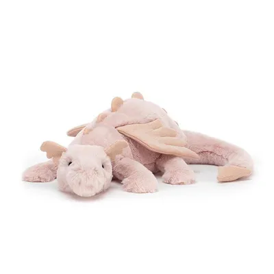 Produktbild von Drachen Kuscheltier 85cm – Plüsch Drache Kissen – Rosa