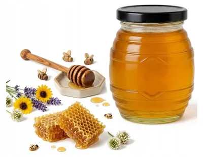 Productafbeelding van Glazen potten, 380 ml, geschikt voor honing, confituur, jam en cadeauverpakkingen