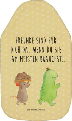 Produktbild von Mr. & Mrs. Panda Wärmflasche Schildkröte Maus - Gelb Pastell - Geschenk, Flauschige, Freunde, Wärmflaschen, gummi, Beste, Wärmekissen, wärmebeutel, Hilfe