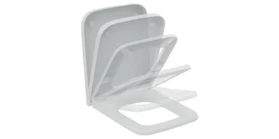 Produktbild von WC-Sitz BLEND SQUARE mit De Scharniere ES Softclosing weiß weiß