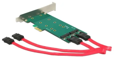 Zdjęcie produktu dla DeLOCK 2x 67-pin M.2 key B - 2x SATA 7-pin, PCIe, SATA, Niskoprofilowy, PCIe 1.1, PC, 0,5 m