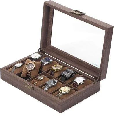 Produktbild von Famanu Uhrenbox mit Glasdeckel - für Herren- und Damenuhren