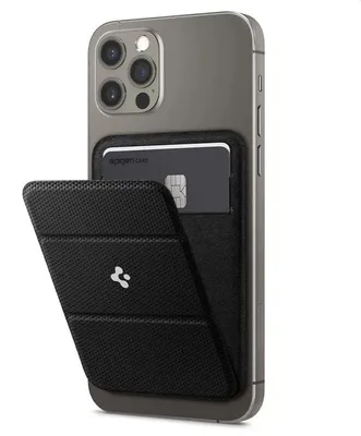 Zdjęcie produktu dla Spigen Smart Fold, Segregator na karty, Czarny, Skóra woskowana (Pull Up), Zamszowy, Apple, iPhone 12 Series