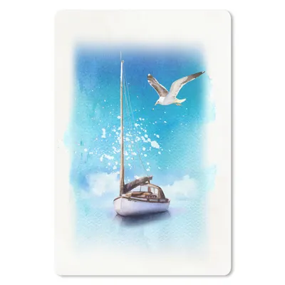 Produktbild von MuchoWow® Mauspad Mousepad Boot - Meer - Möwe 40x60 cm - Mousepads - Maus Mat - Pad - Mausunterlage - Schreibtisch Accesoire