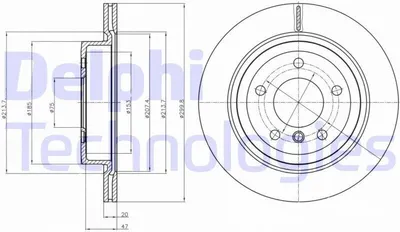 Obrázek produktu pro 2x brzdový kotouč DELPHI BG4223C pro BMW Z4 Roadster (E89) 54mm 300mm