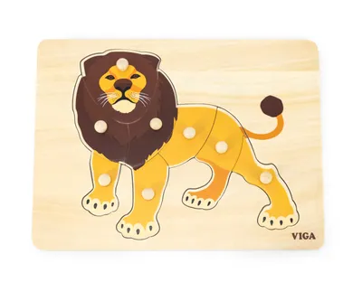 Obrázok produktu pre Viga Drevené Montessori puzzle - lev