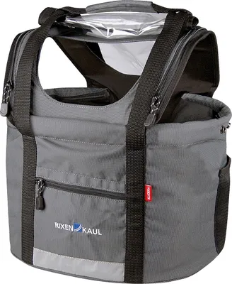Image de Klickfix Sac de guidon Doggy, sacoche en osier, pour animaux, jusqu'à max 7 kg., gris-noir, en vrac