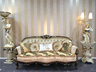 Produktbild von Klassischer Dreisitzer Sofa Couch Polster Möbel Chesterfield 3 Sitz Stoffsofa