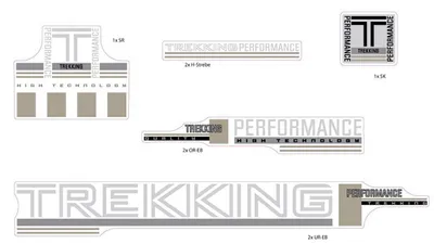 Produktbild von Aufkleber Fahrrad Rahmen Trekking Performance Dekor Sticker Decal Set 8-Teilig
