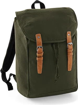 Immagine prodotto di Quadra QD615 | Zaino vintage | 26 x 45 x 16,5 cm - Colore: Verde militare - Dimensioni: 26 x 45 x 16,5 cm