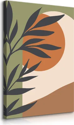Immagine prodotto di Tela murale TROPICAL LEAVES astrazione stile boho per sala da pranzo l. 80cm x h. 120cm