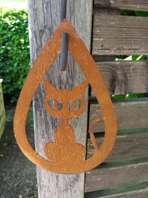 Produktbild von Edelrost Halloween Hänger Katze, tropfenform