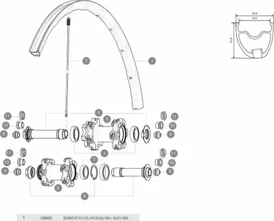 Produktbild von Mavic Vorderradnabe 6903 Lagerpaar Silber  Silber One Size