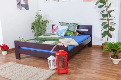 Produktbild von Buche Massivholz Bettgestell 160 x 200 cm Schokobraun