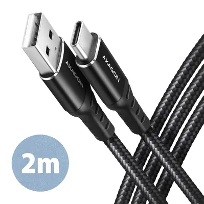 Zdjęcie produktu dla Axagon BUCM-AM20AB, 2 m, USB A, USB C, USB 2.0, 0,48 Gbit/s, Czarny