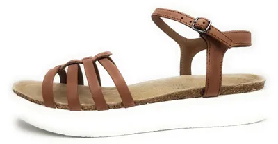 Immagine prodotto di Ecco: Sandali da donna, modello piatto, color marrone, ideali per il tempo libero