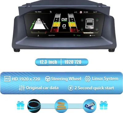 Obrázek produktu pro Digitální přístrojová deska, kompatibilní s VW T6 16-22, 12,3palcový HD IPS displej, několik režimů zobrazení, pro VW T6 16-22