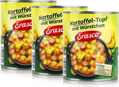 Produktbild von Erasco Kartoffel-Topf mit Würstchen 800g Fertigessen (3er Pack)