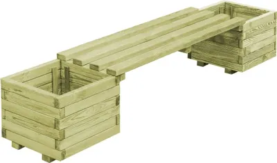 Produktbild von Gartenbank mit Pflanzgefäßen Kiefernholz Imprägniert