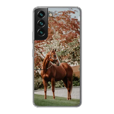 Produktbild von MuchoWow® Handyhülle Schutzhülle Hülle für Samsung Galaxy S22 Pferd - Baum - Halfter Silikon Softcase Handy Hülle - Mobiltelefonhülle