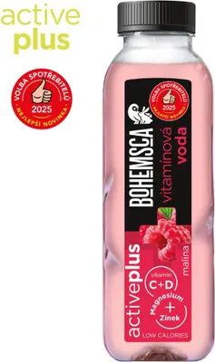 Immagine prodotto di BOHEMSCA ACTIVE PLUS acqua vitaminica MALINA 390 ml - 12 pz