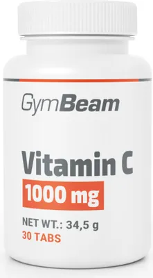 Produktbild von GymBeam Vitamin C 1000mg Kapseln - 1000 mg Ascorbinsäure pro Tablette, unterstützt Nerven- und Immunsystem, reduziert Müdigkeit, fördert Stoffwechsel & Kollagenbildung, 90 Tabletten