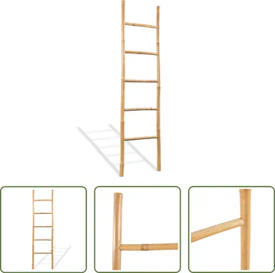 Obrázok produktu pre Rebrík na uteráky The Living Store s 5 bambusovými priečkami 150 cm