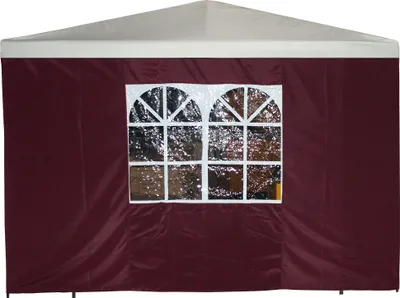 Produktbild von DEGAMO Pavillon Seitenwand / Seitenteil mit Fenster, 3x1,9m, Polyester bordeaux