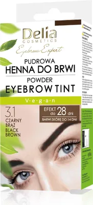 Imagen del producto de DELIA, polvo de henna para cejas, expertos en cejas, color marrón oscuro, 4 g