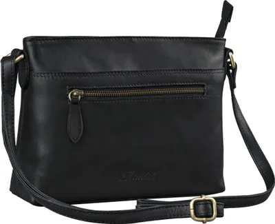 Produktbild von Benthill Damen Handtasche aus Echt-Leder - Schultertasche aus Rindsleder - Tasche mit Reißverschluss - Vintage Ledertasche / Umhängetasche