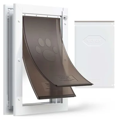 Produktbild von VEVOR Hundeklappe (Mittelgroß) mit Dqoppelmagnetklappen & Metallrahmen, Wetterfe