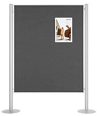 Produktbild von magnetoplan Präsentationswand SET 1 Maße: 134,5 x 180 cm (B x H) Farbe: grau