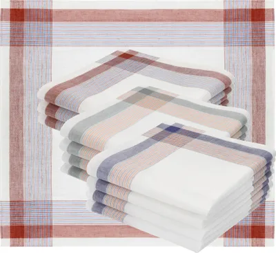 Produktbild von Betz 12 Stück Herren Stoff Taschentücher Set Leo 11 100% Baumwolle Größe 40x40 cm Farbe - Leo 11 Dessin 2 454811