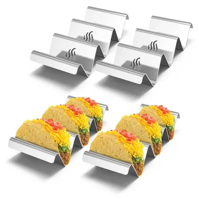 Tacohalter aus Edelstahl, 4-teilig, spülmaschinengeeignet