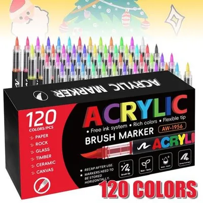 Produktbild von 120 Farbe Acrylstifte Marker Set Permanent Wasserfest Pen Für DIY Graffiti Steine