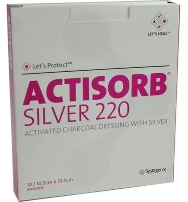 Productafbeelding van ACTISORB 220 Silver, steriele kompressen, 10,5 x 10,5 cm