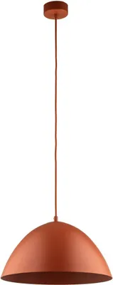Produktbild von Hängelampe Metall E27 D: 34 cm rund H: max. 165 cm Ziegelrot Modern Hängeleuchte