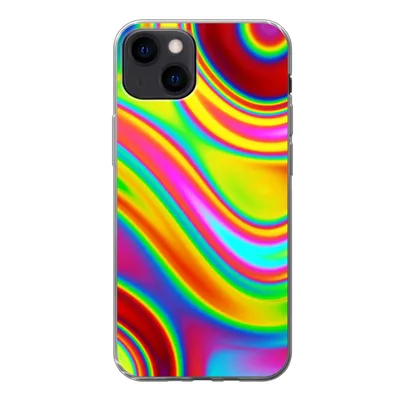 Produktbild von MuchoWow® Handyhülle Schutzhülle Hülle für iPhone 13 Kunst - Wellen - Farben - Psychedelisch Silikon Softcase Handy Hülle - Karteninhaber