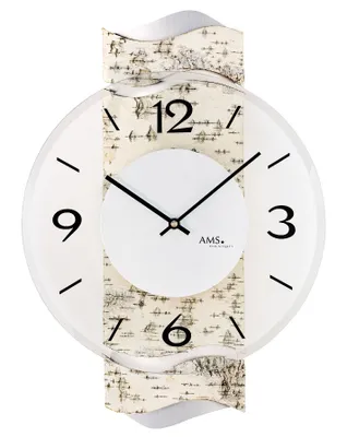 Image de Horloge murale moderne 27 x 39 x 6 cm - Modèle AMS : 9624