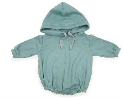 Produktbild von Asi Puppenkleidung - Langarm-Body mit Kapuze, altgrün, Puppenoutfit