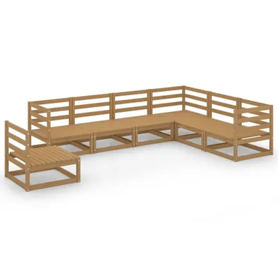 Produktbild von vidaXL 7-tlg. Garten-Lounge-Set Honigbraun Massivholz Kiefer